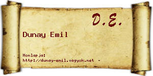 Dunay Emil névjegykártya